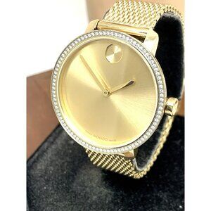 Movado Women's Watch 3600656 Bold Swiss Quartz Gold Dial Stainless Steel 34mm